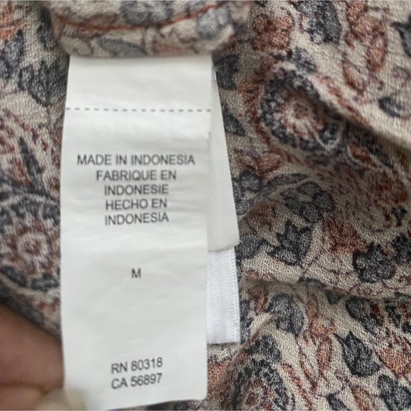 Lucky Brand Boho Paisley Blouse M - Picture 2 of 7
